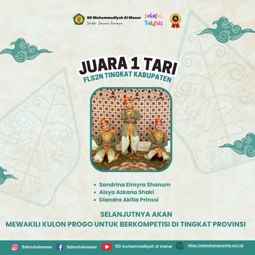 Juara 1 Tari FLS2N Tingkat Kabupaten